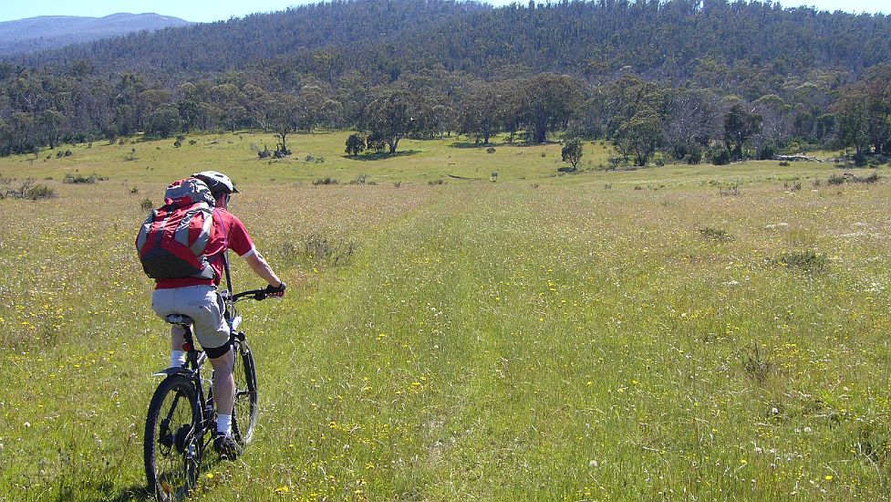 12-Ryan takes in the views across Cowombat Flat.JPG